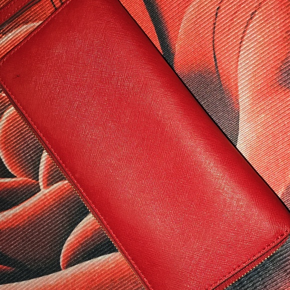 Nwt Michael Kors Cont. Wallet Wristlet Clutch Red New - Picture 3 of 5